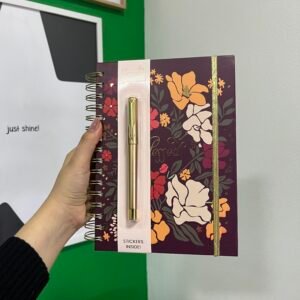 Libreta flores con lapicero