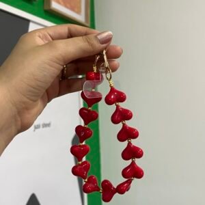 Llavero rojo corazones