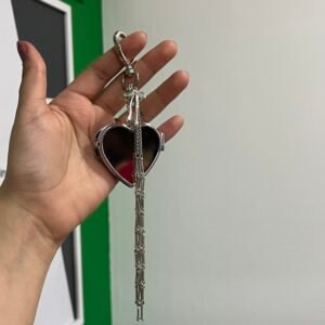Llavero espejo y porta labial corazon
