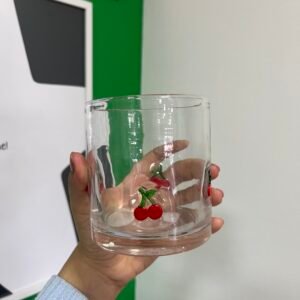 Vaso relieve cerezas