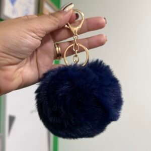 Llavero/Pompom azul marino