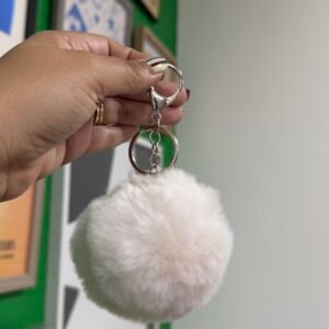 Llavero/Pompom blanco